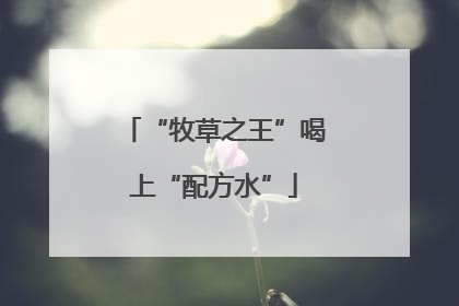 “牧草之王”喝上“配方水”