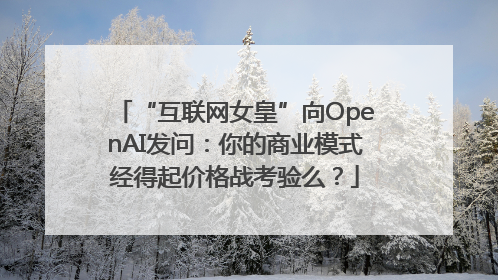 “互联网女皇”向OpenAI发问：你的商业模式经得起价格战考验么？