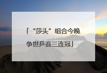 “莎头”组合今晚争世乒赛三连冠
