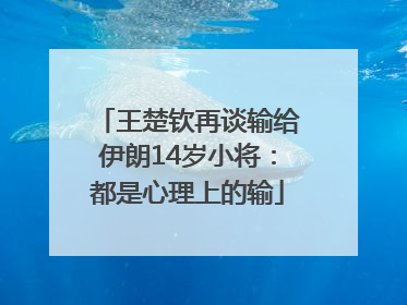王楚钦再谈输给伊朗14岁小将：都是心理上的输
