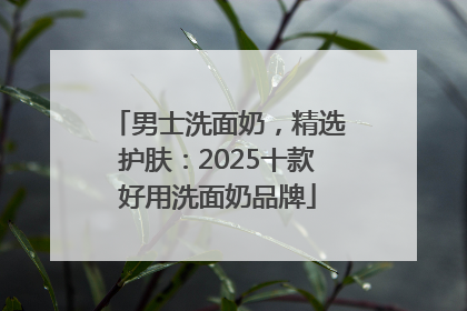 男士洗面奶，精选护肤：2025十款好用洗面奶品牌