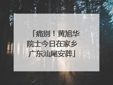 痛别！黄旭华院士今日在家乡广东汕尾安葬