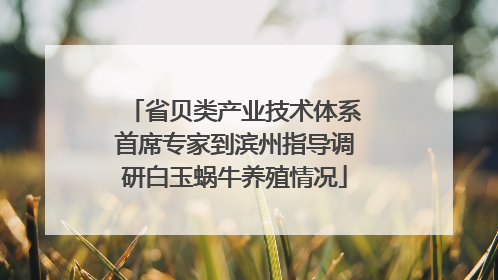 省贝类产业技术体系首席专家到滨州指导调研白玉蜗牛养殖情况