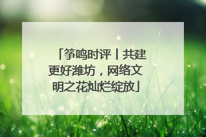 筝鸣时评丨共建更好潍坊，网络文明之花灿烂绽放