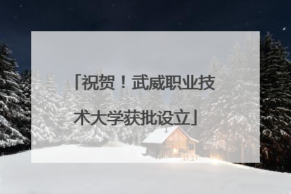 祝贺！武威职业技术大学获批设立