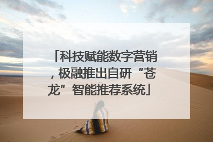 科技赋能数字营销，极融推出自研“苍龙”智能推荐系统