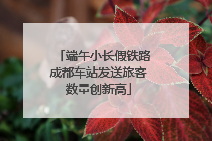 端午小长假铁路成都车站发送旅客数量创新高