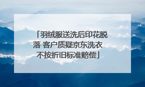 羽绒服送洗后印花脱落 客户质疑京东洗衣不按折旧标准赔偿