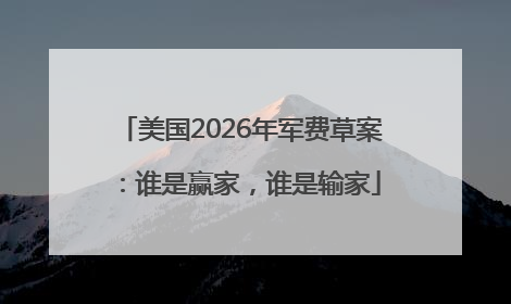 美国2026年军费草案：谁是赢家，谁是输家