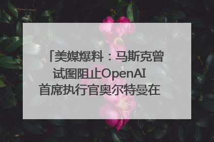 美媒爆料：马斯克曾试图阻止OpenAI首席执行官奥尔特曼在中东的AI交易