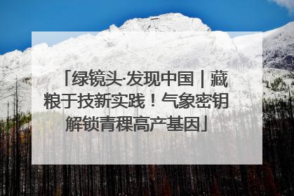 绿镜头·发现中国｜藏粮于技新实践！气象密钥解锁青稞高产基因