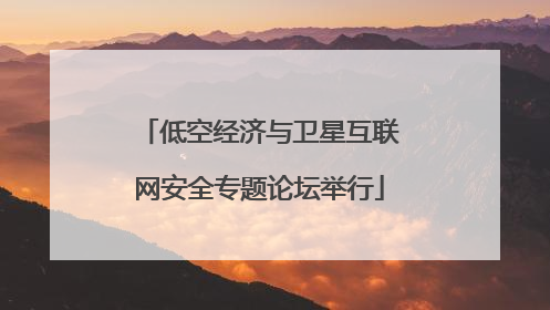 低空经济与卫星互联网安全专题论坛举行