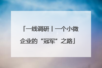 一线调研丨一个小微企业的“冠军”之路