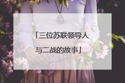 三位苏联领导人与二战的故事