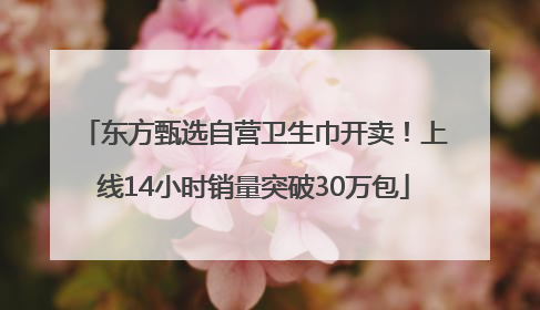 东方甄选自营卫生巾开卖！上线14小时销量突破30万包