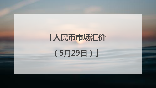 人民币市场汇价（5月29日）