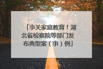 事关家庭教育！湖北省检察院等部门发布典型案（事）例