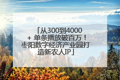 从300到4000+ 单条播放破百万！枣阳数字经济产业园打造新农人IP