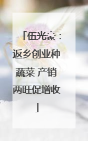 伍光豪：返乡创业种蔬菜 产销两旺促增收