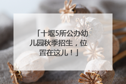十堰5所公办幼儿园秋季招生，位置在这儿！
