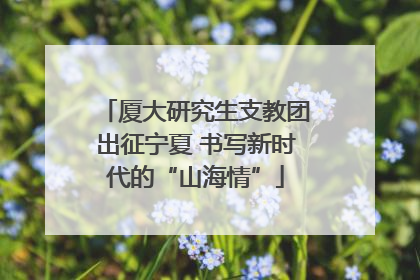 厦大研究生支教团出征宁夏 书写新时代的“山海情”