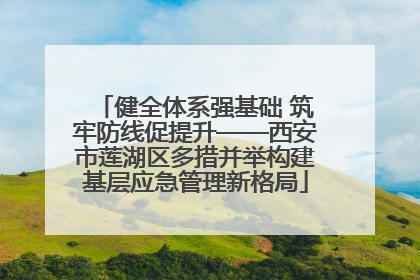 健全体系强基础 筑牢防线促提升——西安市莲湖区多措并举构建基层应急管理新格局