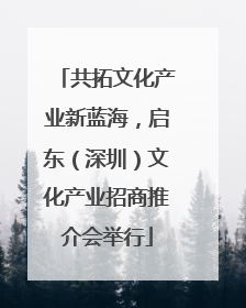 共拓文化产业新蓝海，启东（深圳）文化产业招商推介会举行