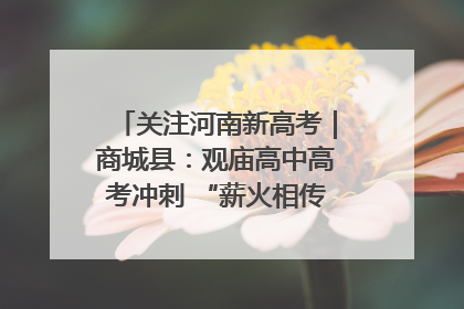 关注河南新高考｜商城县：观庙高中高考冲刺 “薪火相传”助力备考