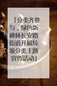 分类齐参与，绿色新碑林长安路街道开展垃圾分类主题宣传活动