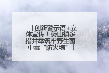 创新警示语+立体宣传！葵山镇多措并举筑牢野生菌中毒“防火墙”