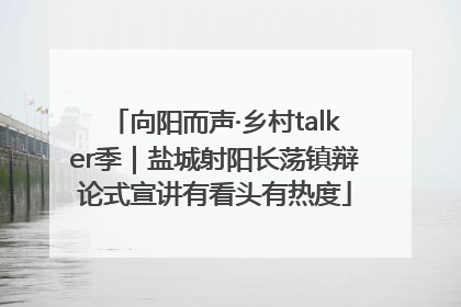 向阳而声·乡村talker季｜盐城射阳长荡镇辩论式宣讲有看头有热度