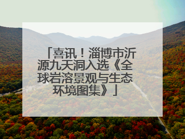喜讯！淄博市沂源九天洞入选《全球岩溶景观与生态环境图集》