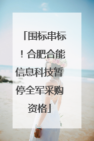 围标串标！合肥合能信息科技暂停全军采购资格