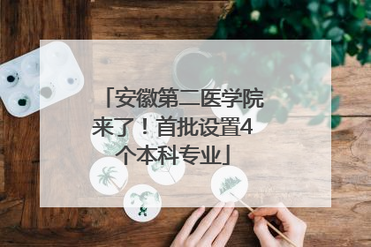 安徽第二医学院来了！首批设置4个本科专业