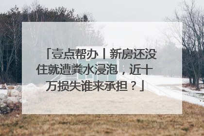 壹点帮办丨新房还没住就遭粪水浸泡，近十万损失谁来承担？