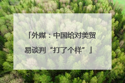 外媒：中国给对美贸易谈判“打了个样”