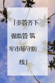多管齐下强监管 筑牢市场守防线