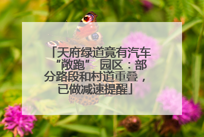 天府绿道竟有汽车“敞跑” 园区：部分路段和村道重叠，已做减速提醒