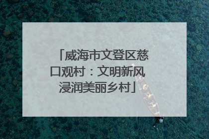 威海市文登区慈口观村：文明新风浸润美丽乡村