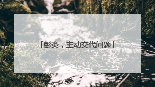 彭炎，主动交代问题