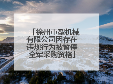 徐州重型机械有限公司因存在违规行为被暂停全军采购资格