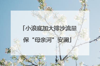 小浪底加大排沙流量 保“母亲河”安澜