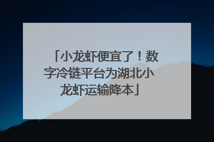 小龙虾便宜了！数字冷链平台为湖北小龙虾运输降本