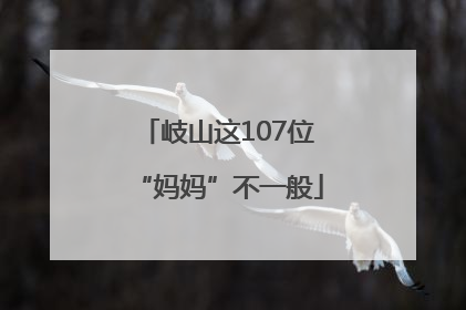 岐山这107位“妈妈”不一般