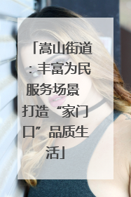 嵩山街道：丰富为民服务场景 打造“家门口”品质生活