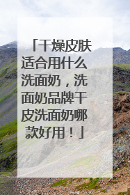 干燥皮肤适合用什么洗面奶，洗面奶品牌干皮洗面奶哪款好用！