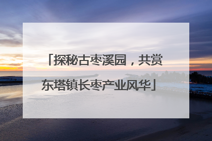 探秘古枣溪园，共赏东塔镇长枣产业风华
