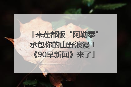 来莲都版“阿勒泰” 承包你的山野浪漫！《90早新闻》来了