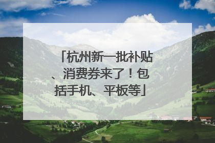 杭州新一批补贴、消费券来了！包括手机、平板等