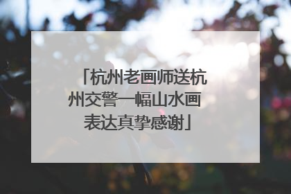 杭州老画师送杭州交警一幅山水画 表达真挚感谢